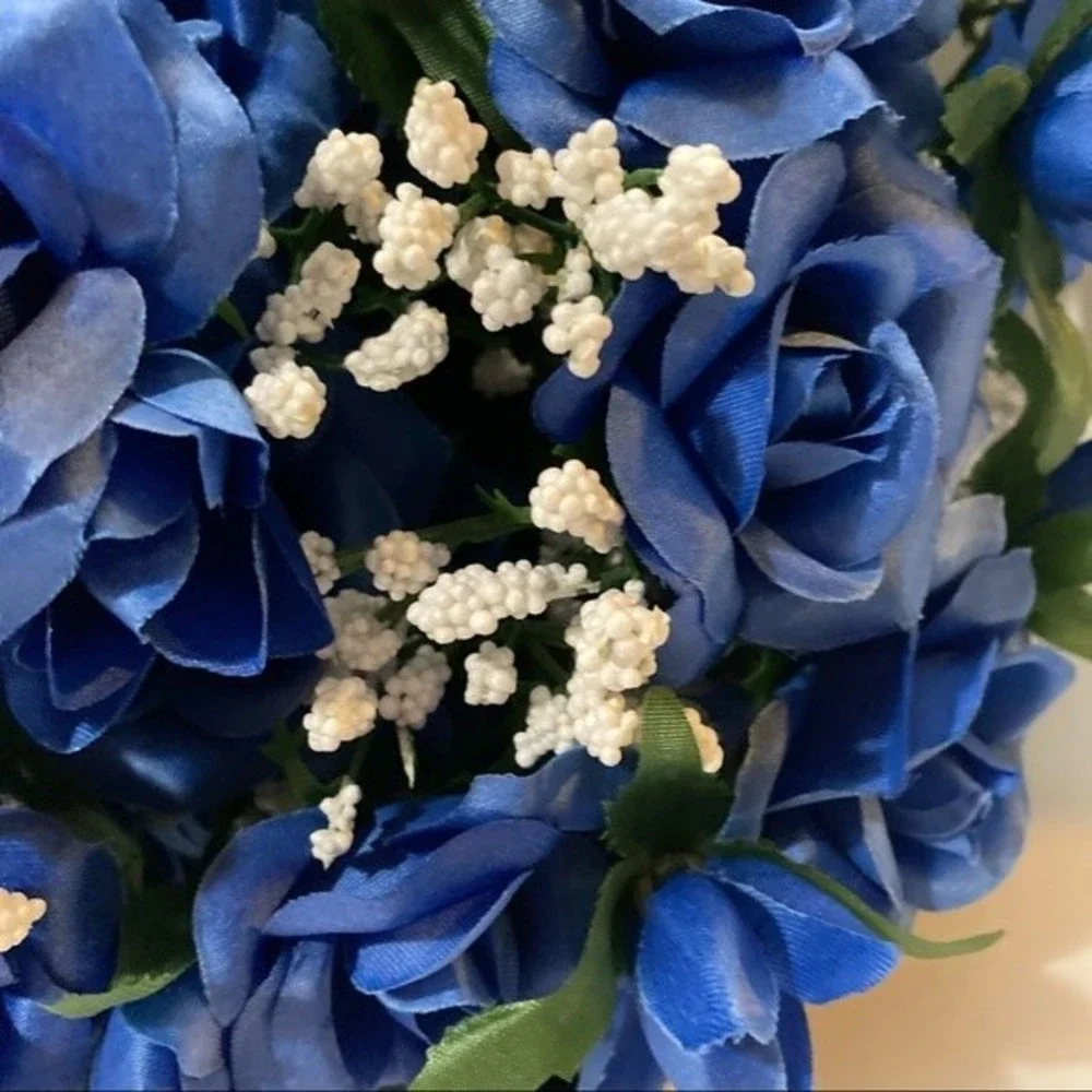 Artificial Flowers Blue 2 Bunches 16